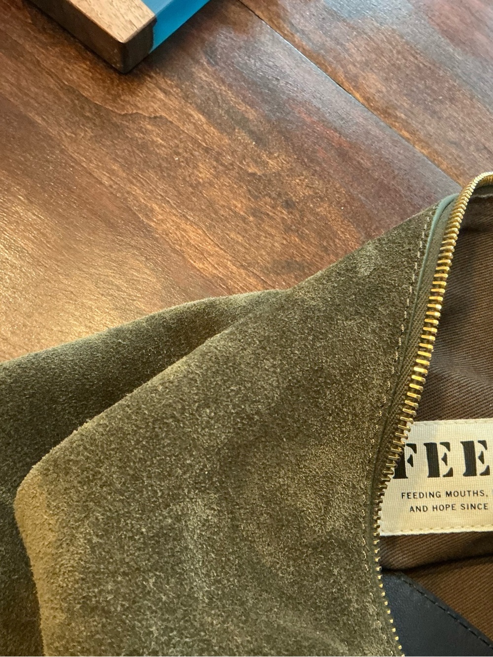FEED Suede Olive Green Men’s Bomber Jacket